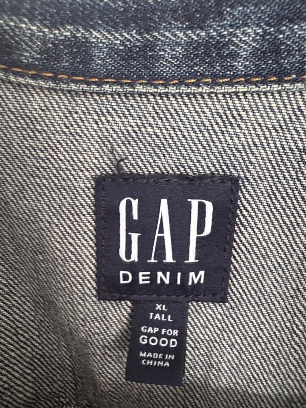 NWT GAP XL Tall Medium Blue Denim Jacket with Button Front - Picture 2 of 7